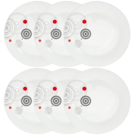 Lot de 6 Assiettes Plates "Instant" 27cm Blanc