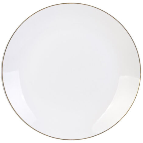 Lot de 6 Assiettes Plates "Liseré" 27cm Blanc