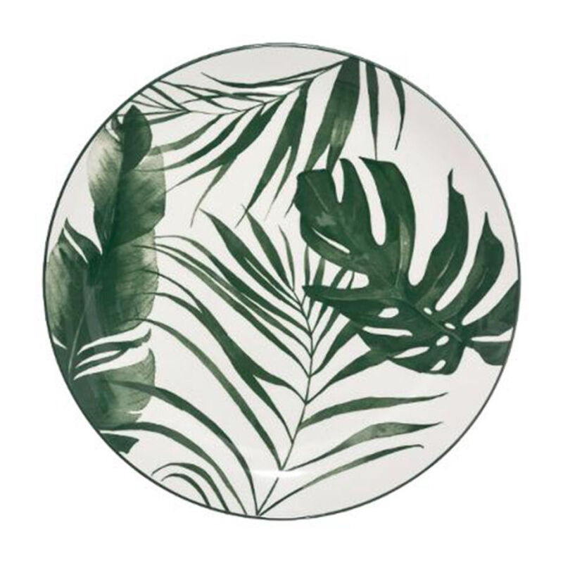 Secret De Gourmet - Lot de 6 Assiettes Plates 'Palme' 26cm Vert Secret De Gourmet - Lot de 6 Assiettes Plates 'Palme' 26cm Vert