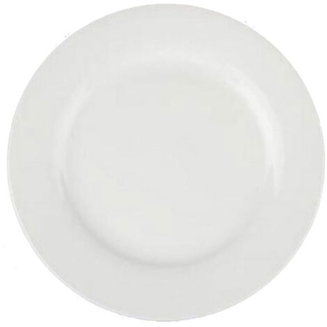 Lot de 6 Assiettes Plates "Ronde" 27cm Blanc