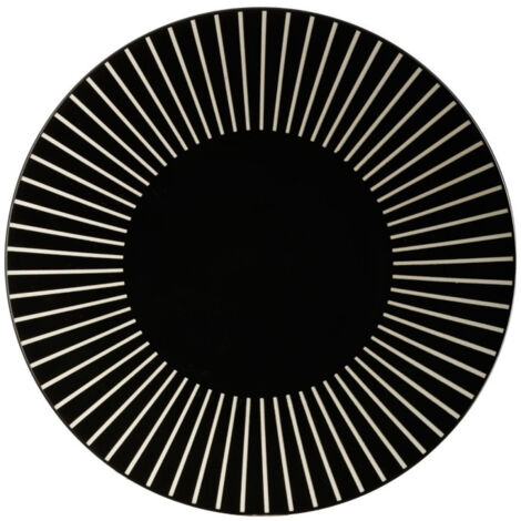 Lot de 6 Assiettes Plates "Sun" 27cm Noir
