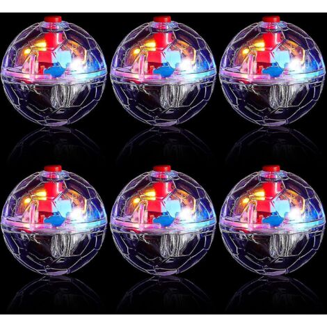 Lot de 6 balles pour chat « Chasse aux fantômes » avec lumière LED activée par le mouvement. Jouet interactif pour chat et chien, mini balle de course lumineuse.