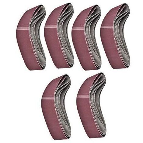 Lot de 6 bandes abrasives 915x100mm – Assortiment grains 60/80/100/120/150/180 – Pour ponçage bois dur et métal – Haute résistance à l'abrasion - GXK51-B
