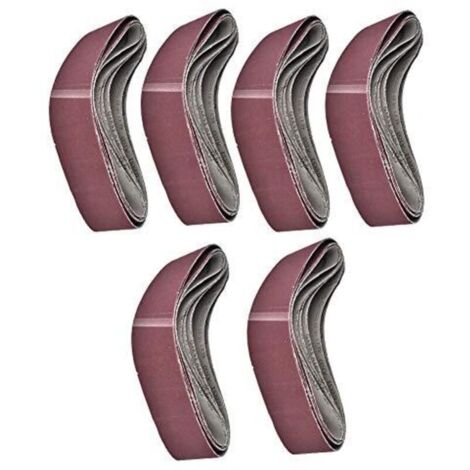 Lot de 6 bandes abrasives 915x100mm – Assortiment grains 60/80/100/120/150/180 – Pour ponçage bois dur et métal – Haute résistance à l'abrasion - GXK51-B