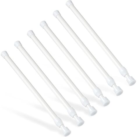 Lot de 6 barres de tension télescopiques sans perçage – Tringles réglables 30 à 50 cm