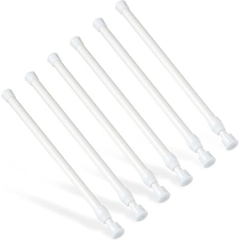 Lot de 6 barres de tension télescopiques sans perçage – Tringles réglables 30 à 50 cm