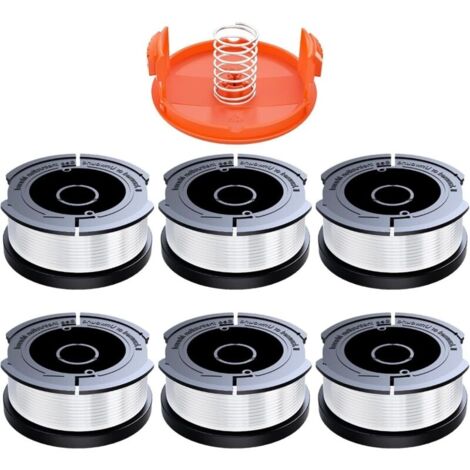 Lot de 6 bobines de fil coupe bordure 1,65mm – 10m par bobine – Compatible Black et Decker – Système d'alimentation automatique