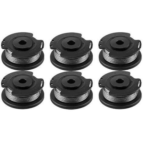 Lot de 6 bobines de fil de coupe-bordures F016800569 pour Bosch EasyGrassCut 23, 26, 18, 18-230, 18-260, 18-26 (noir)