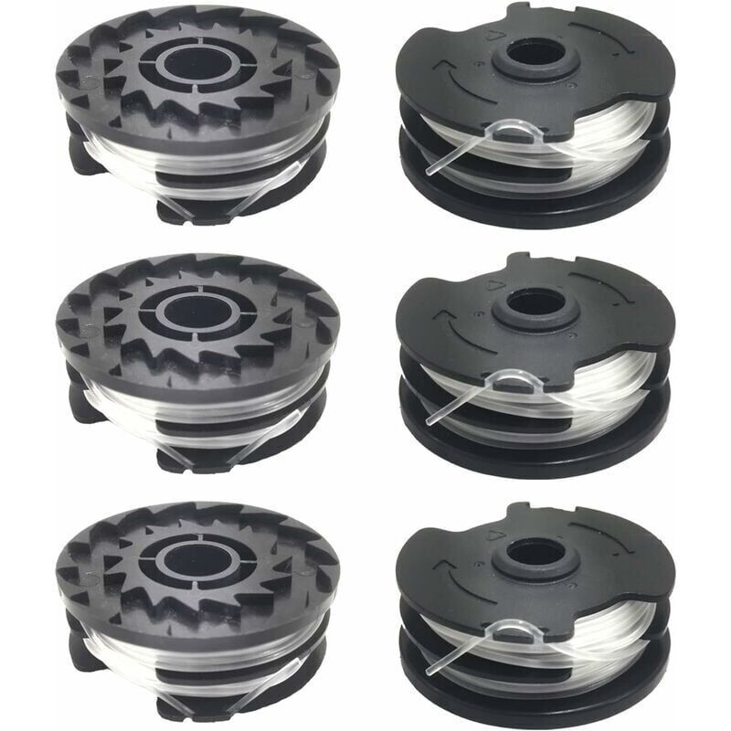 Lot de 6 bobines de fil de rechange pour coupe-bordure LIDL Parkside PRTA 20-Li A1, B2, C3, PRT 550 A1, A3, PRT 300 A1