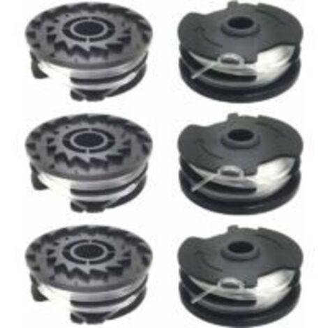 Lot de 6 bobines de fil de rechange pour coupe-bordure – Résine copolymère nylon – Diamètre 1,6 mm – Design en spirale pour coupe efficace - 20-Li