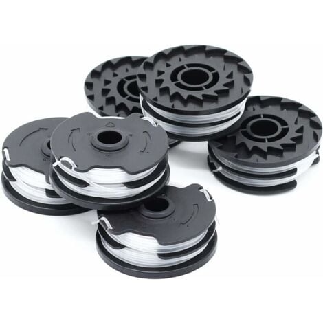 SNQ Lot de 6 Bobines de Fil de Rechange pour Débroussailleuse sans Fil LIDL Parkside (PRTA 20-Li, PRT 550, PRT 300) - 1,6 mm, 2 x 4 m