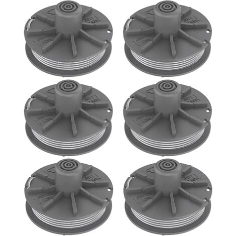 RQIURPN Lot de 6 bobines de fil pour débroussailleuse Gardena 5307-20, Easycut 400 Art. 8846, EasyCut 400/25 Art. 9807, ComfortCut450 Art.8847