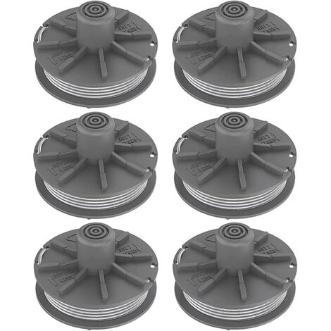 Lot de 6 bobines de fil pour débroussailleuse Gardena 5307-20, Easycut 400 Art. 8846, EasyCut 400/25 Art. 9807, ComfortCut450 Art.8847