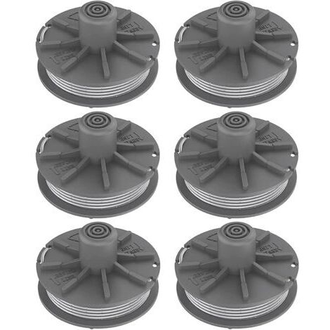Lot de 6 bobines de fil pour débroussailleuse Gardena 5307-20, pour Easycut 400 Art. 8846, EasyCut 400/25 Art. 9807, ComfortCut450 Art.8847