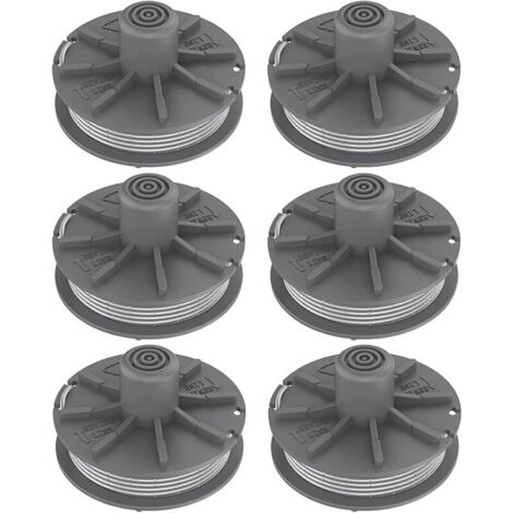 Lot de 6 bobines de fil pour débroussailleuse Gardena 5307-20, pour Easycut 400 Art. 8846, EasyCut 400/25 Art. 9807, ComfortCut450 Art.8847