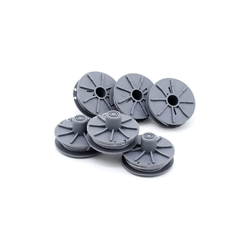 Lot de 6 bobines de fil rechange 5307-20 pour coupe-bordures Gardena - Pièce de rechange pour 9805, 9806, 9807, 9808, 9809, 9827, 8846, 8847, 8848,
