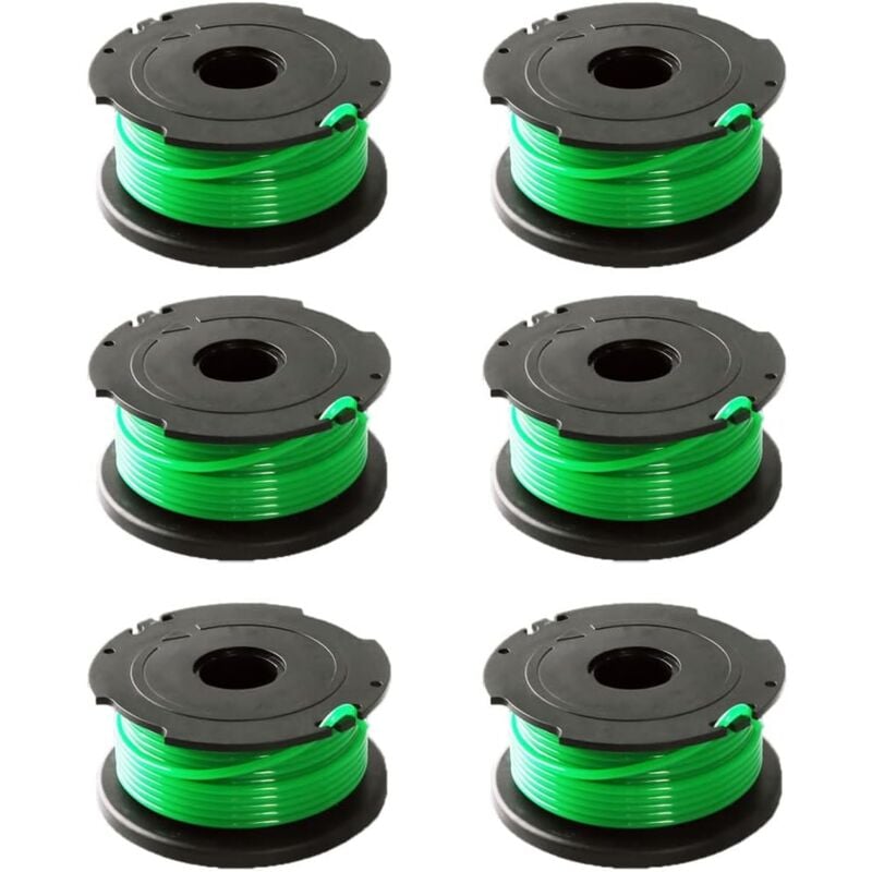 Rapanda - Lot de 6 bobines de fil vert pour débroussailleuse Black & Decker GL7033 GL8033 GL9035 A6482