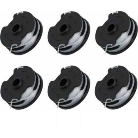 Lot de 6 bobines de rechange pour débroussailleuse sans fil Parkside PRTA 20-Li C3 – Ø 1,6 mm, en nylon résistant