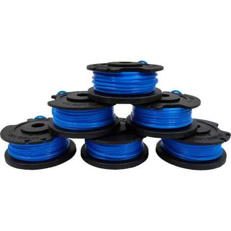 Lot de 6 bobines débroussailleuse pour Fil Rechange Tondeuse Greenworks, diamètre 1,65 mm (0,065 Pouces), à appliquer aux Coupe-Bordures Batterie Greenworks 24 V 40 -