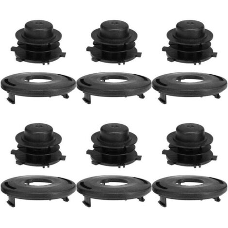 Lot de 6 bobines et capuchons de remplacement pour Stihl Head Cover 25-2 FS 90 100 110 120 130 55 80 83 85