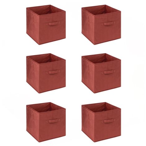 Lot de 6 boites de rangement cube en velours MIX'N MODUL