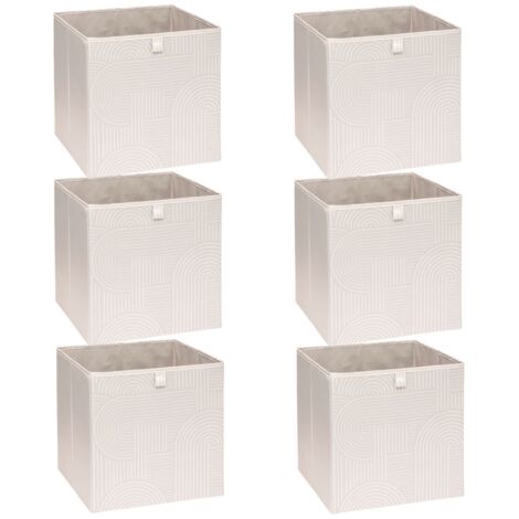 Lot de 6 boîtes de rangement cubes à motifs arches MIX'N MODUL