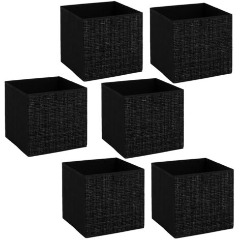 Lot de 6 boites de rangement cubes en tweed MIX'N MODUL