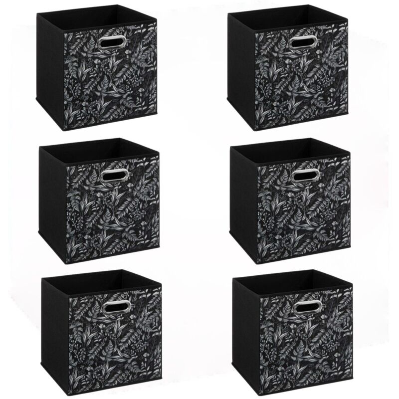 Five Simply Smart - Lot de 6 boites de rangement en tissu Botanical