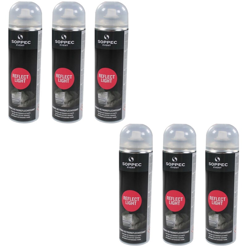 Soppec - Lot de 6 Bombes reflect light Vernis rétro-réfléchissant