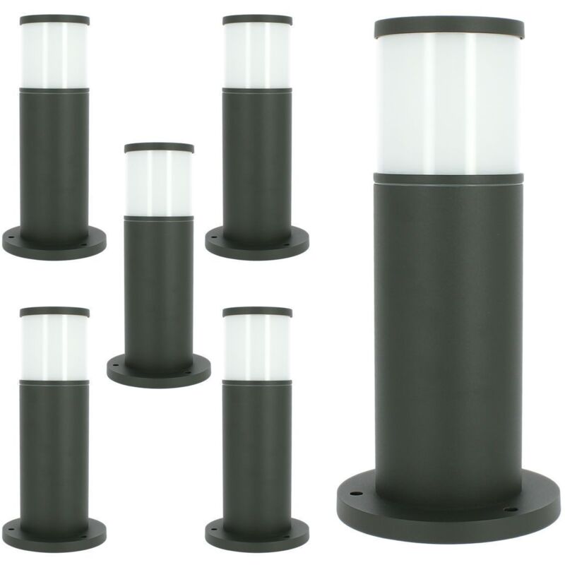 Arum Lighting - Lot de 6 Bornes extérieures anthracite veracruz hauteur 35cm