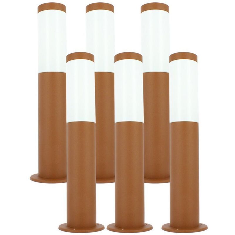 Arum Lighting - Lot de 6 Bornes extérieures E27 Brun antique valente hauteur 45cm