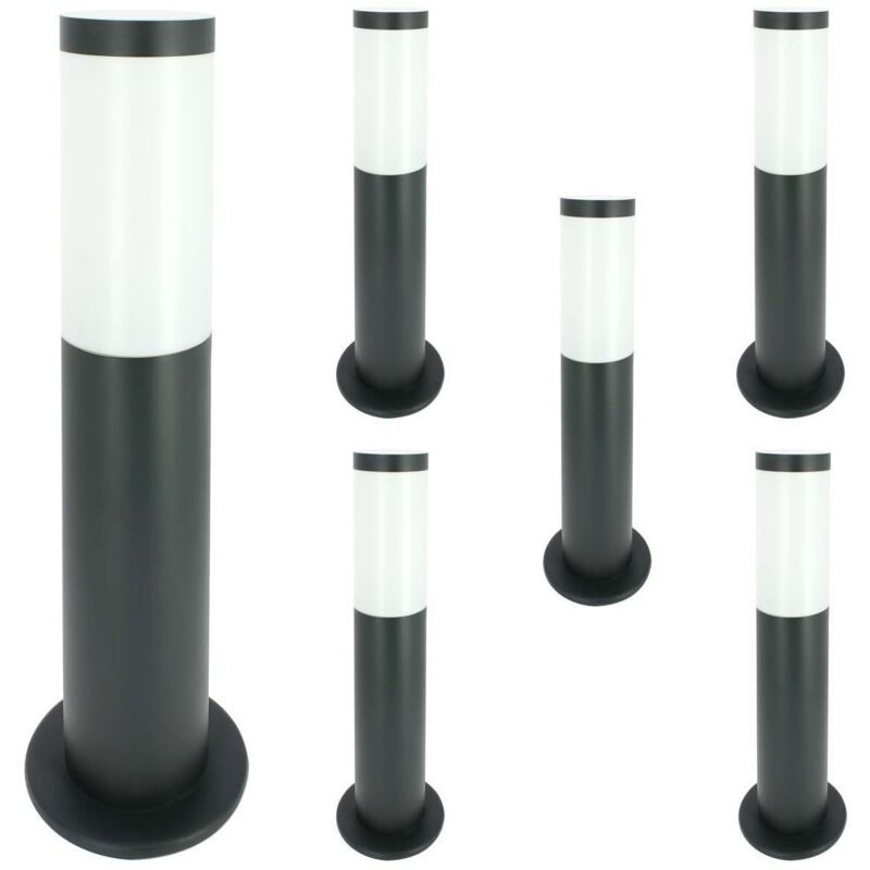 Lot de 6 Bornes extérieures E27 anthracite VALENTE hauteur 45cm