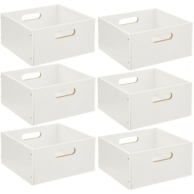 Lot de 6 Boîtes de rangement carrée en mdf