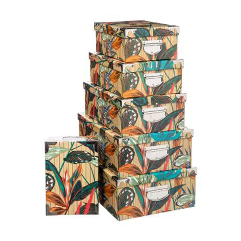 Five Simply Smart - Lot de 6 Boîtes de Rangement 'Palawan' 48cm Multicolore