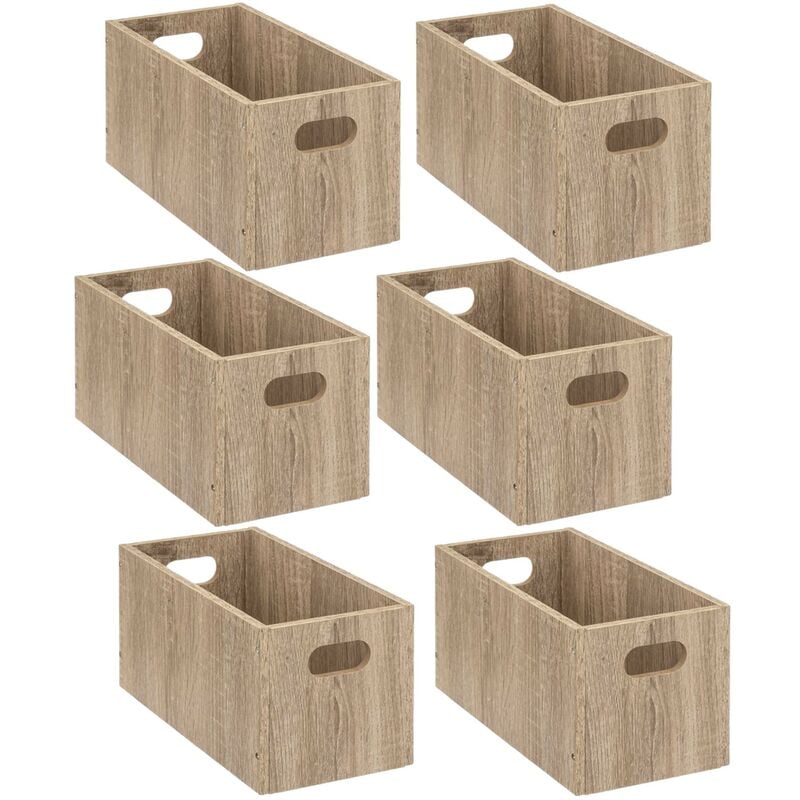 Lot de 6 Boîtes de rangement rectangulaire en mdf