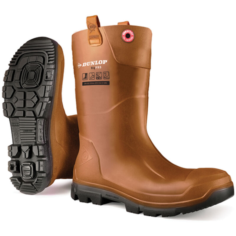 Bottes Purofort RigPro Full safety fourées LJ2HR48 - Marron - taille 44 - Dunlop