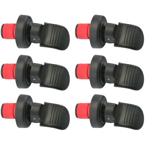 Lot de 6 bouchons de bouteille de vin avec levier à pression manuelle hermétique, étanche pour vin, bière, eau minérale, vinaigre et huile, plastique PP et caoutchouc (noir)