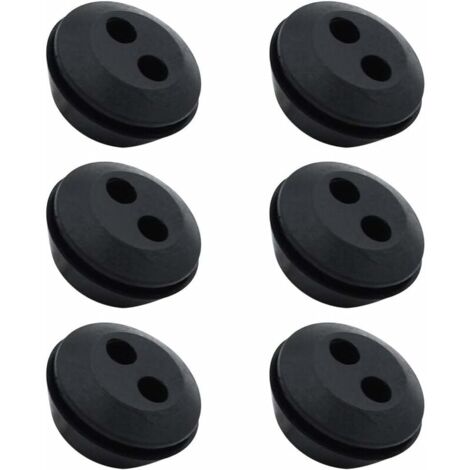 Lot de 6 Bouchons de Tuyau de Carburant  - Joint de Réservoir - Caoutchouc - 2 Trous - Passe durite - Accessoires pour Débroussailleuse