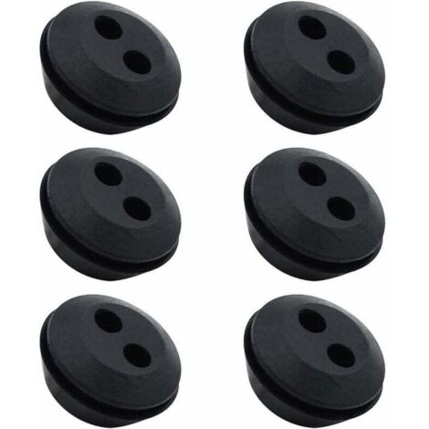 Lot de 6 Bouchons de Tuyau de Carburant - Joint de Réservoir - Caoutchouc - 2 Trous - Passe durite - Accessoires pour Débroussailleuse