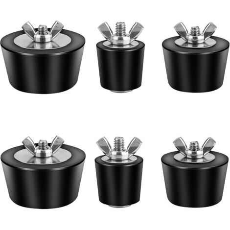 Lot de 6 bouchons d'extension d'hiver pour piscine avec vis SS, boulons en acier inoxydable, 6 bouchons de ligne de retour de piscine (2.5 cm, 3.8cm, 5.1cm)