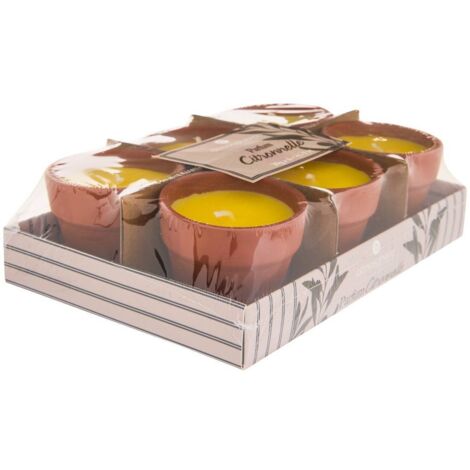 Lot de 6 bougies 39g Terry parfumées à la citronnelle pot en terre cuite - Atmosphera créateur d'intérieur