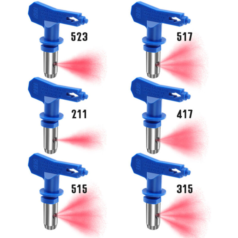 Okwish - Lot de 6 buses de pulvérisation réversibles sans air, pistolets à peinture sans air, pièces de pulvérisation pour maisons, bâtiments,