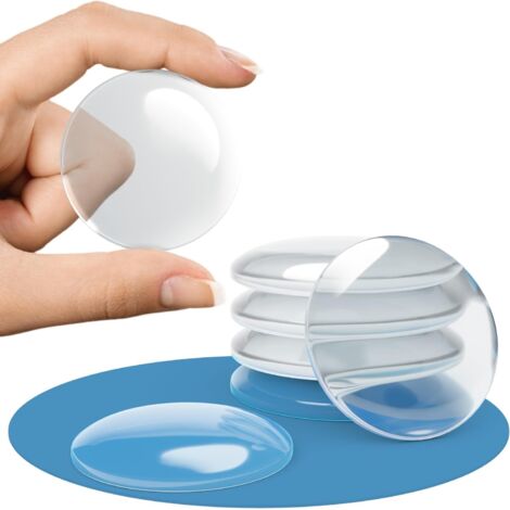 lot de 6 butée de porte autocollante transparente 40 mm, protection murale sans perçage, pour intérieur et salle de bain