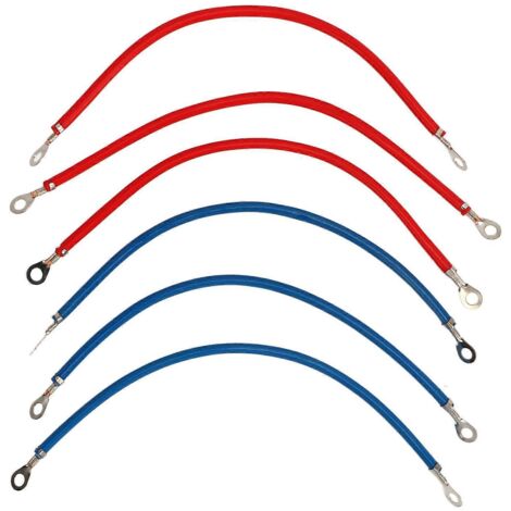 Lot de 6 câbles pour onduleur de batterie, 25 cm, en cuivre pur étamé, résistants à l'oxydation, pour vélo électrique.