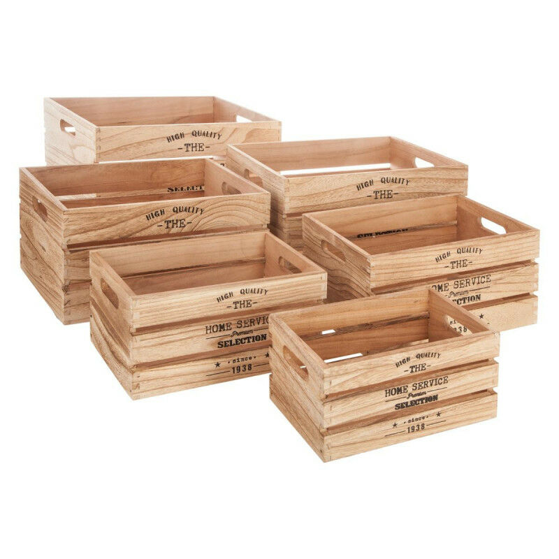 Lot de 6 caisses cagette déco Atmosphera - Naturel