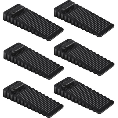 Lot de 6 cales de porte, réglables en hauteur et empilables, adaptées aux portes et aux sols de tous matériaux - Noir