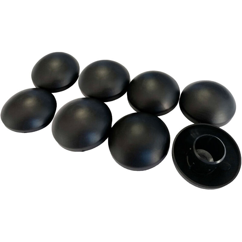 Lot de 8 capuchons de poteaux noir 25mm pour trampoline - Noir