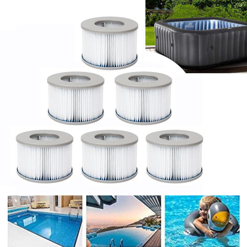 SNQ - Lot de 6 Cartouche de filtre de piscine, Filtres de Bain à remous pour mspa FD2089 piscines gonflables, Pompe à Cartouche filtrante Version