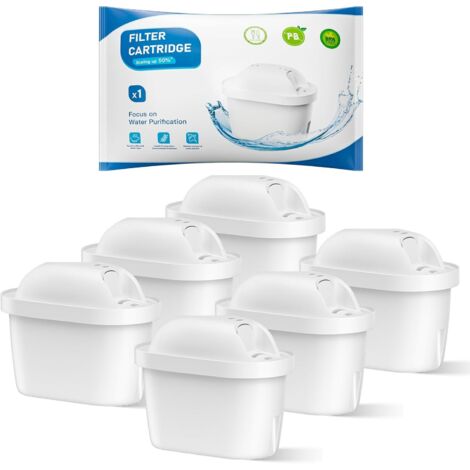 Lot de 6 Cartouches de Filtre à eau de Remplacement pour Brita Maxtra Pro All-in-1, Maxtra+ Plus, compatibles avec la Brita Marella, réduit les odeurs et les impuretés, Filtre By