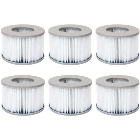 Lot de 6 Cartouches Filtrantes pour Spas Gonflables Diamètre 10.7 cm Remplacement Filtres